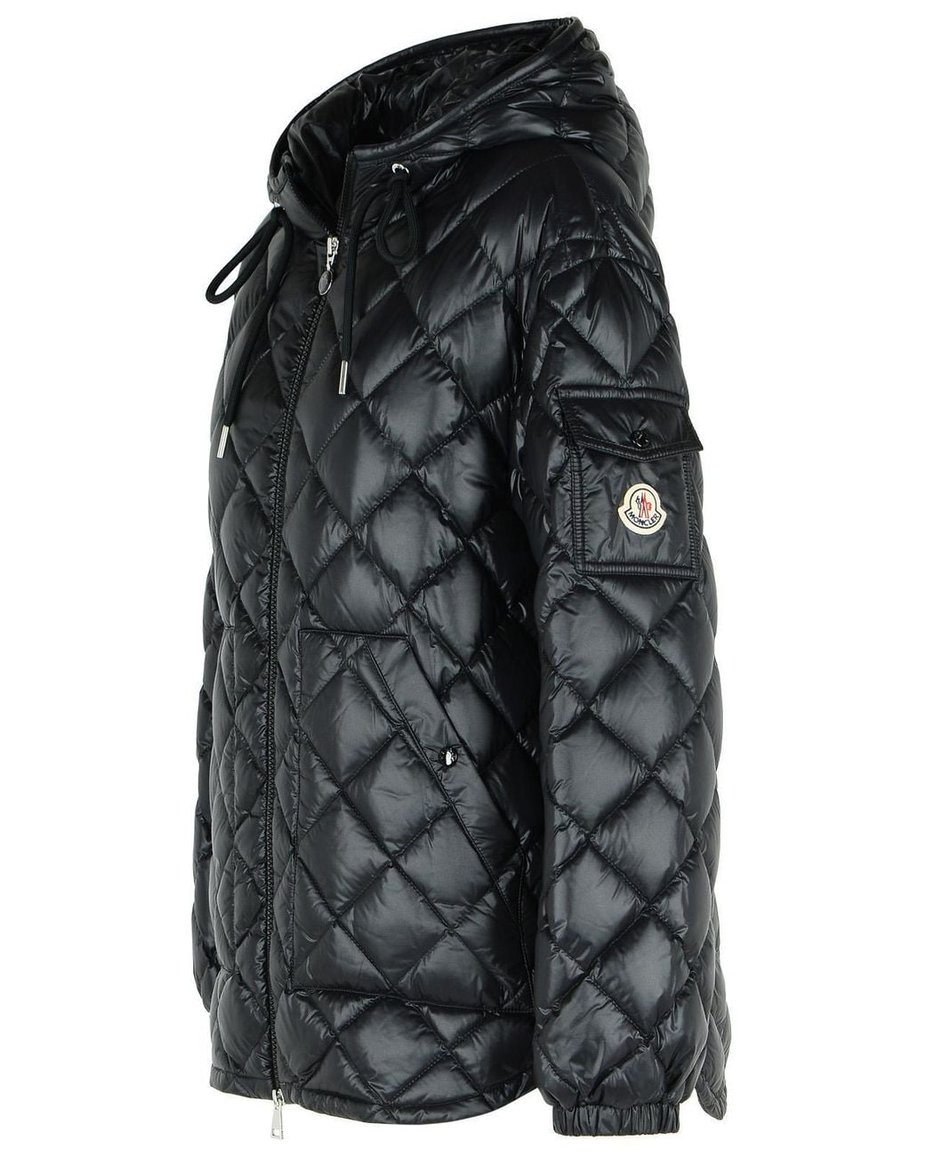 Moncler Black Camicia Zip-Up Quilted Jacket