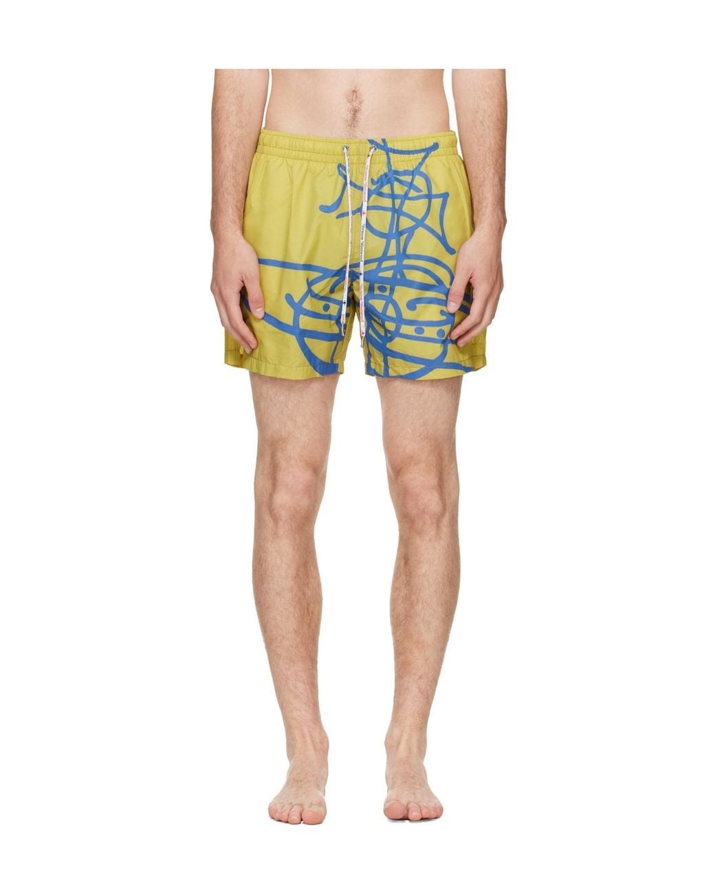 Vivienne Westwood Green Taffeta Swim Trunks for men