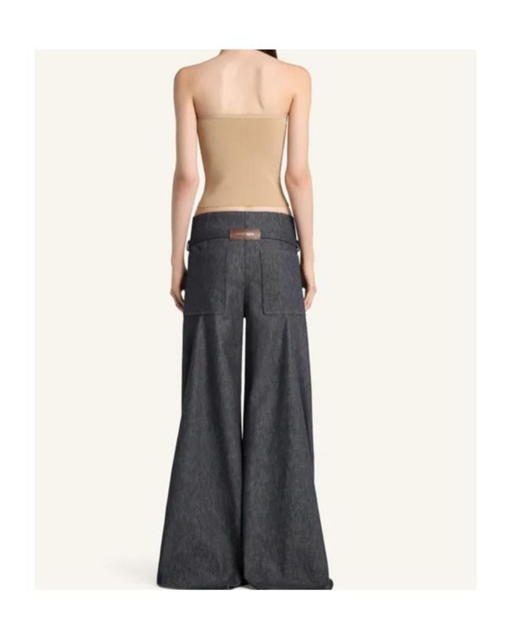 Courreges Natural Courrèges Buckle Knit Bustier Top