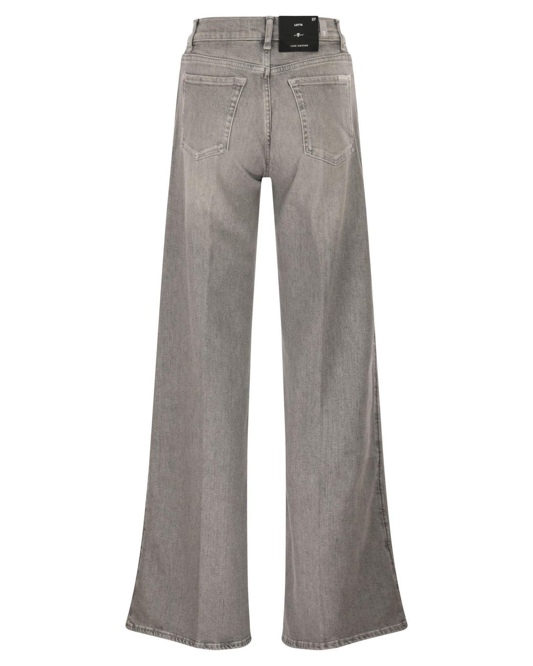 7 For All Mankind Gray Lotta High-Waist Flared Jeans
