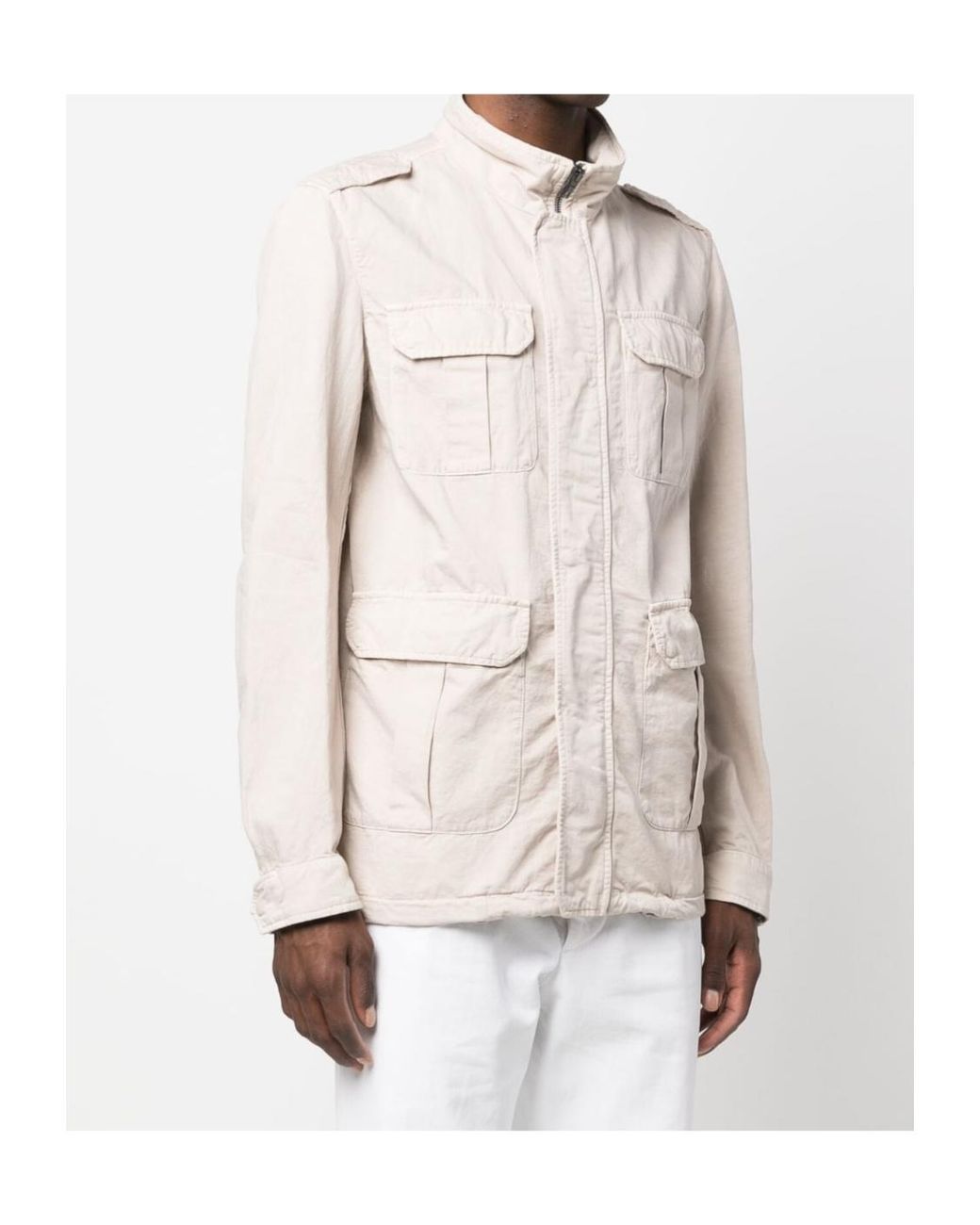 Herno Gray High-Neck Zipped Jacket for men