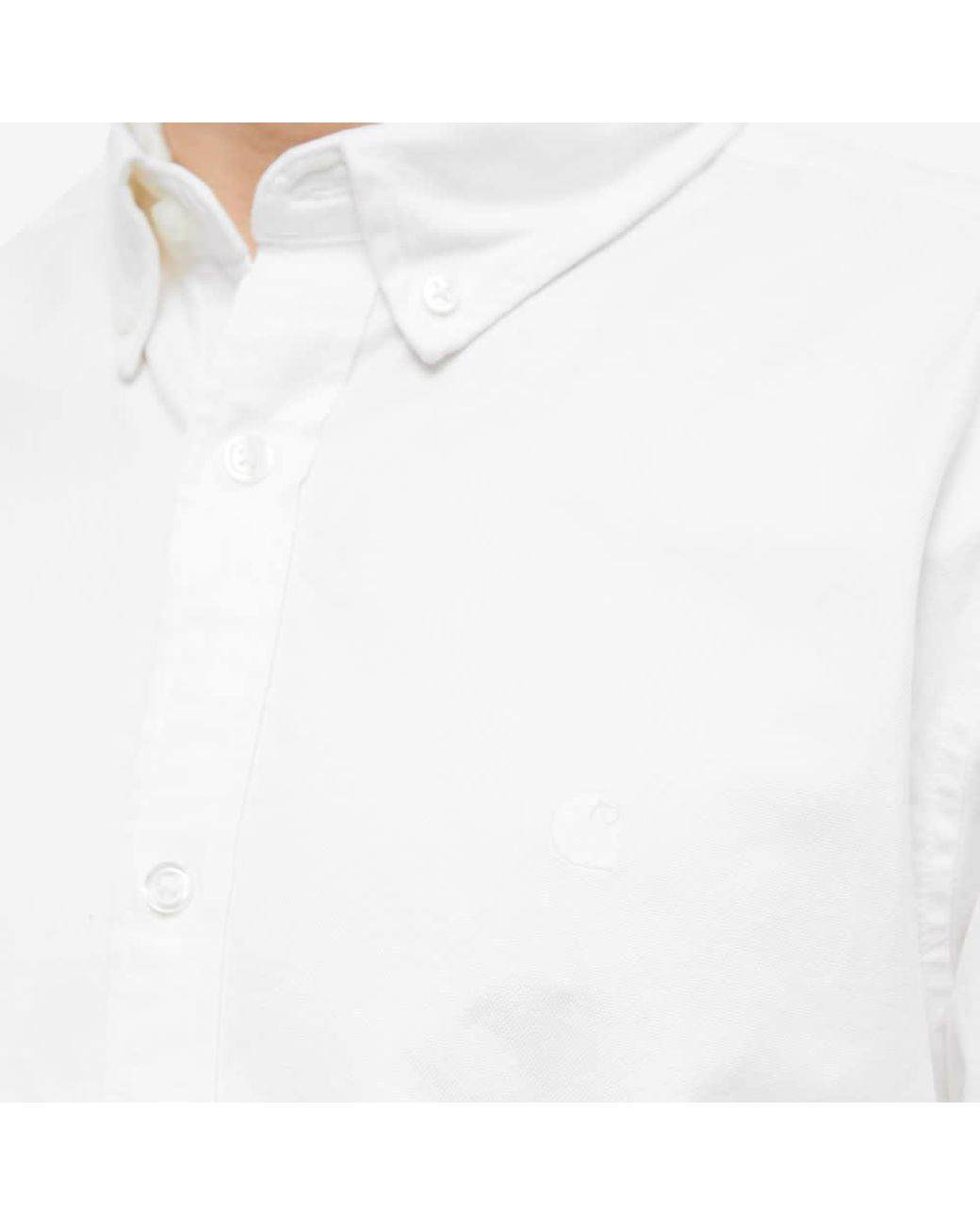 Carhartt White Buttoned Long-Sleeved Shirt for men