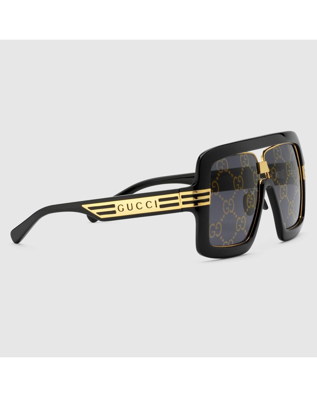 Gucci Black Gg-Lens Oversized-Frame Sunglasses for men