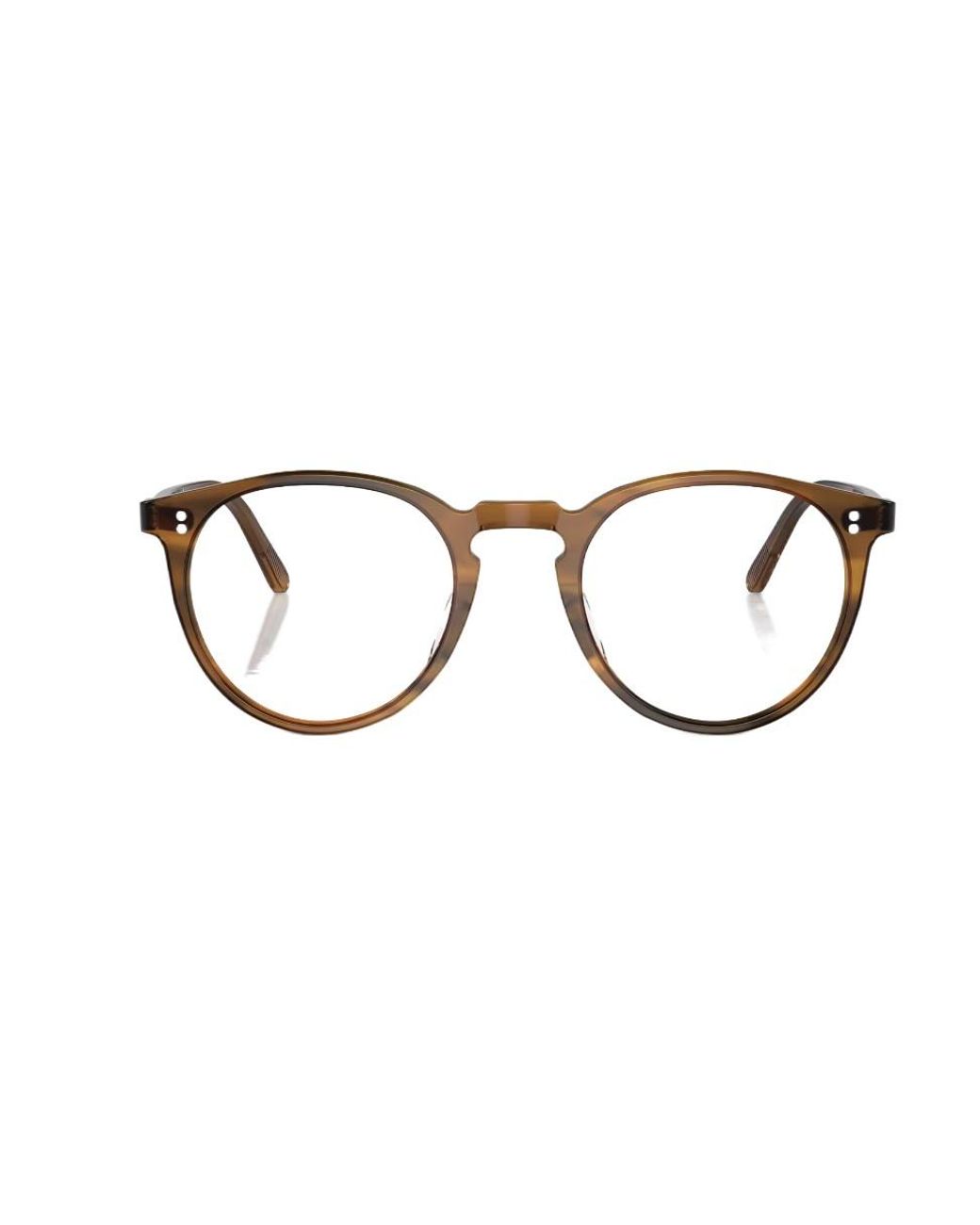 Oliver Peoples Metallic Oval Frame Glasses for men