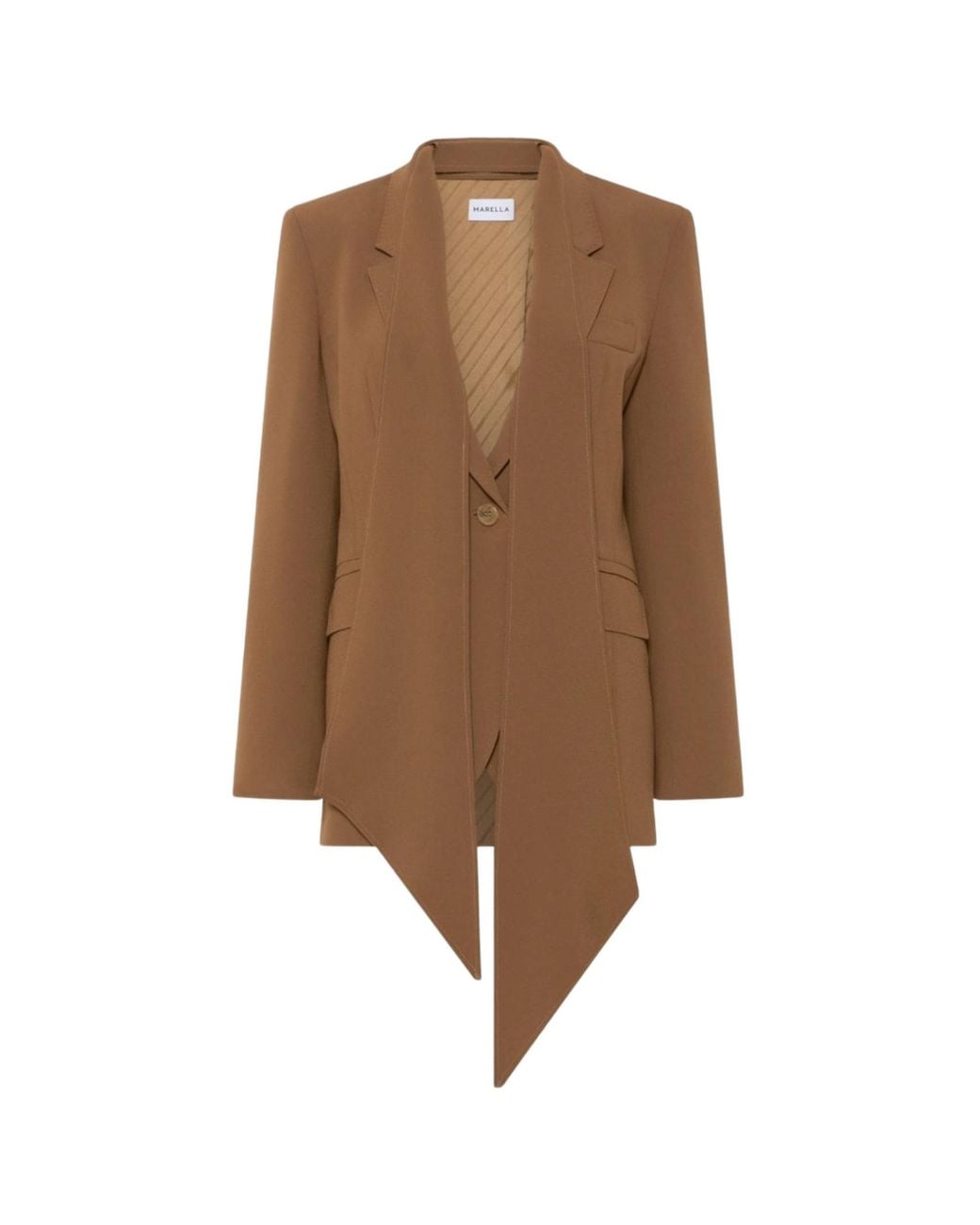Marella Brown Single-Breasted Blazer