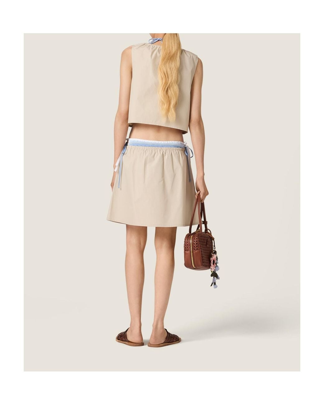 Miu Miu Natural Panama Cotton Crop Top