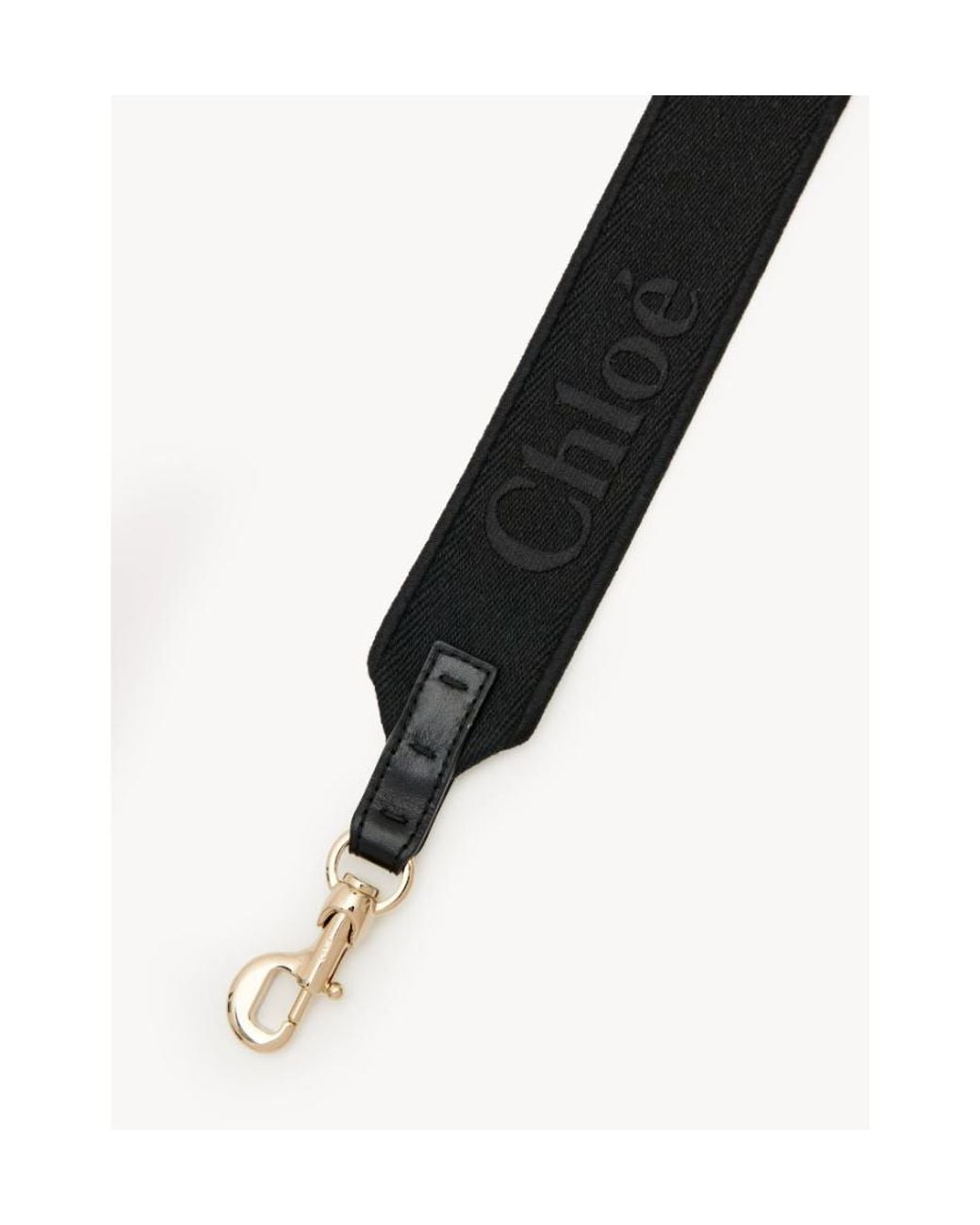 Chloé Black Embroidered-Logo Shoulder Strap
