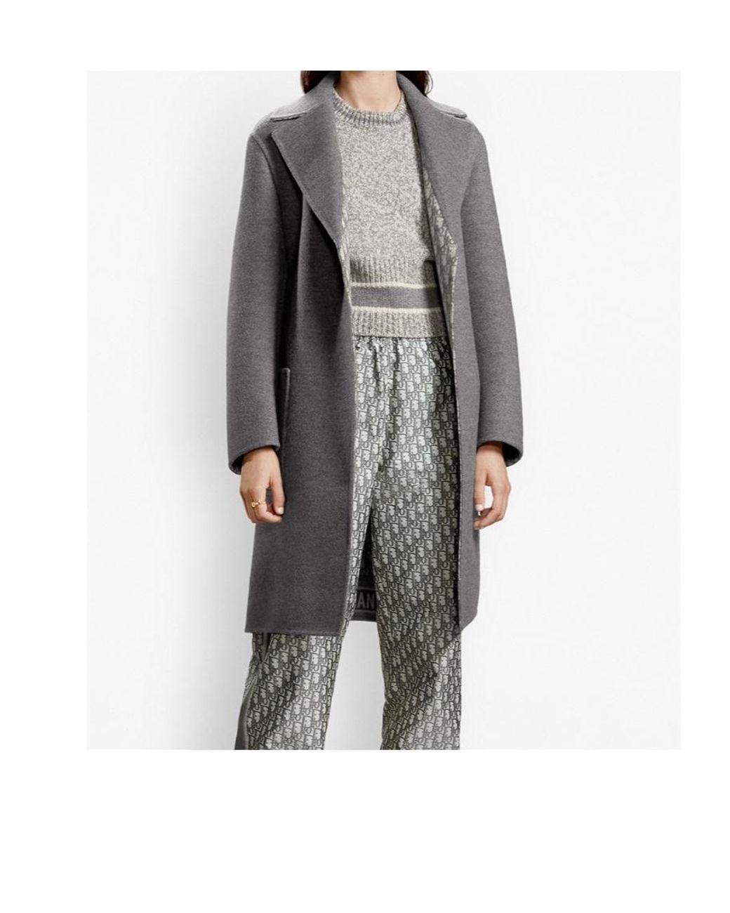 Dior Gray Coat With Belt