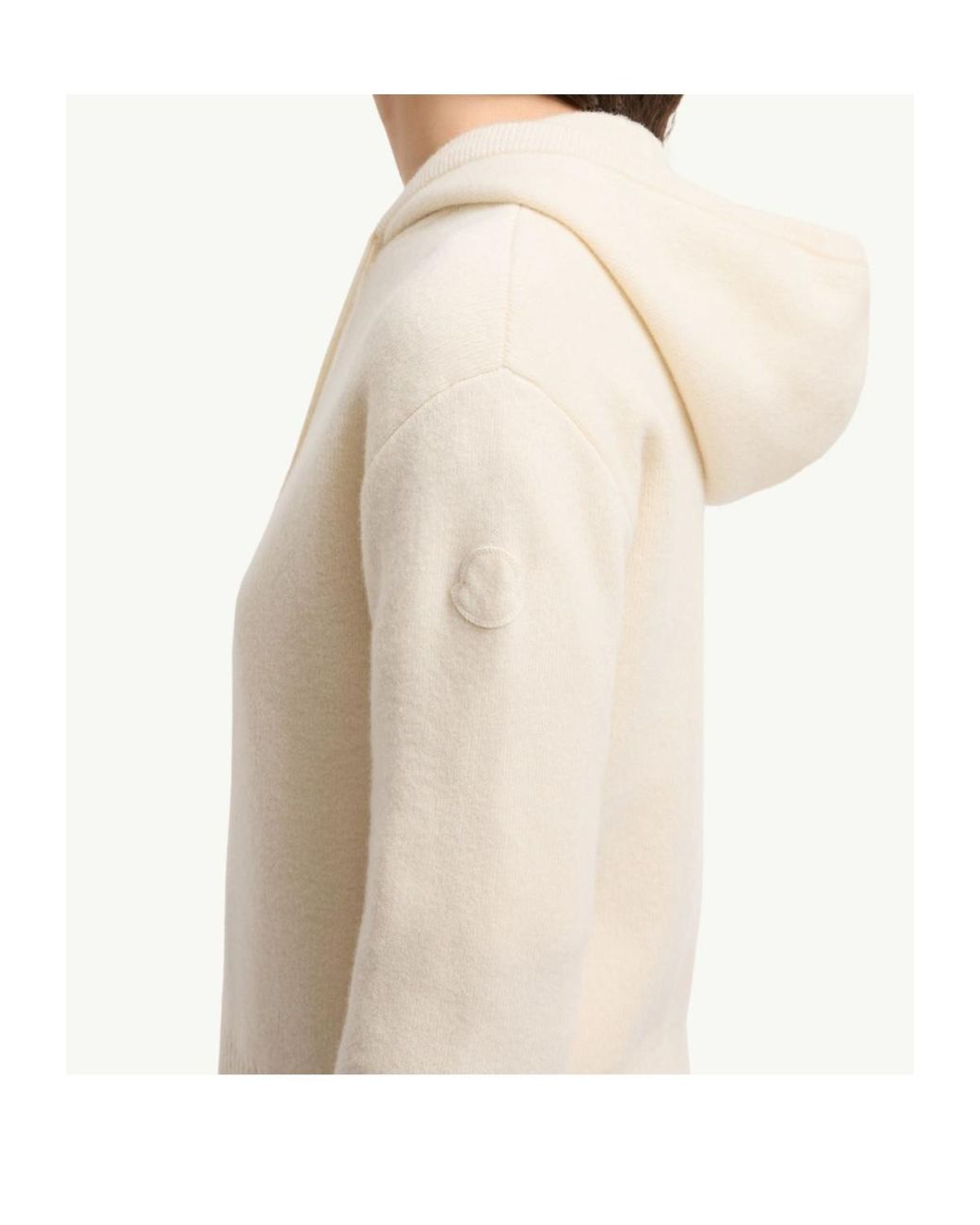 Moncler White Logo Patch Zip-Up Cardigan