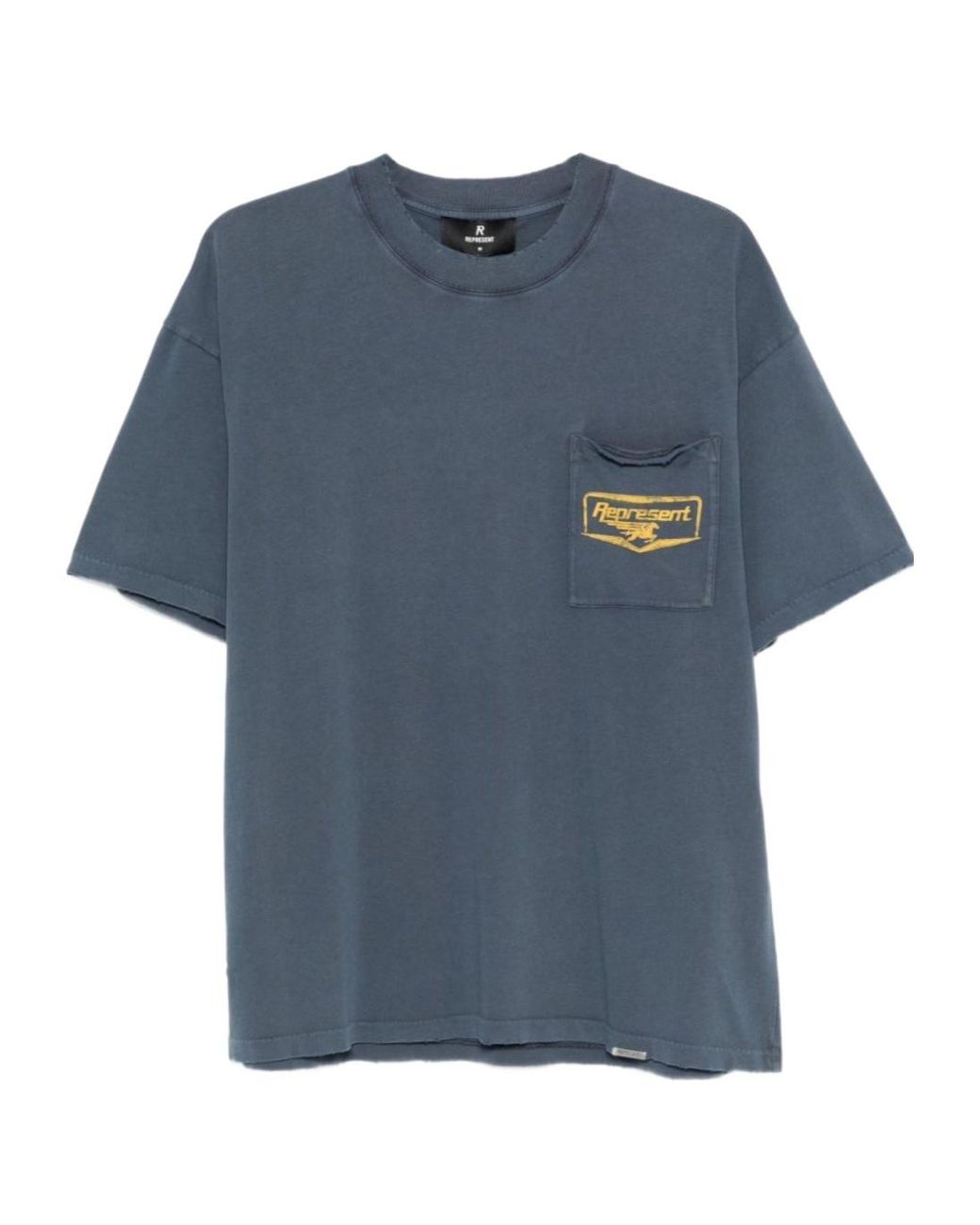 Represent Blue Nothing Faster Logo-Print T-Shirt for men