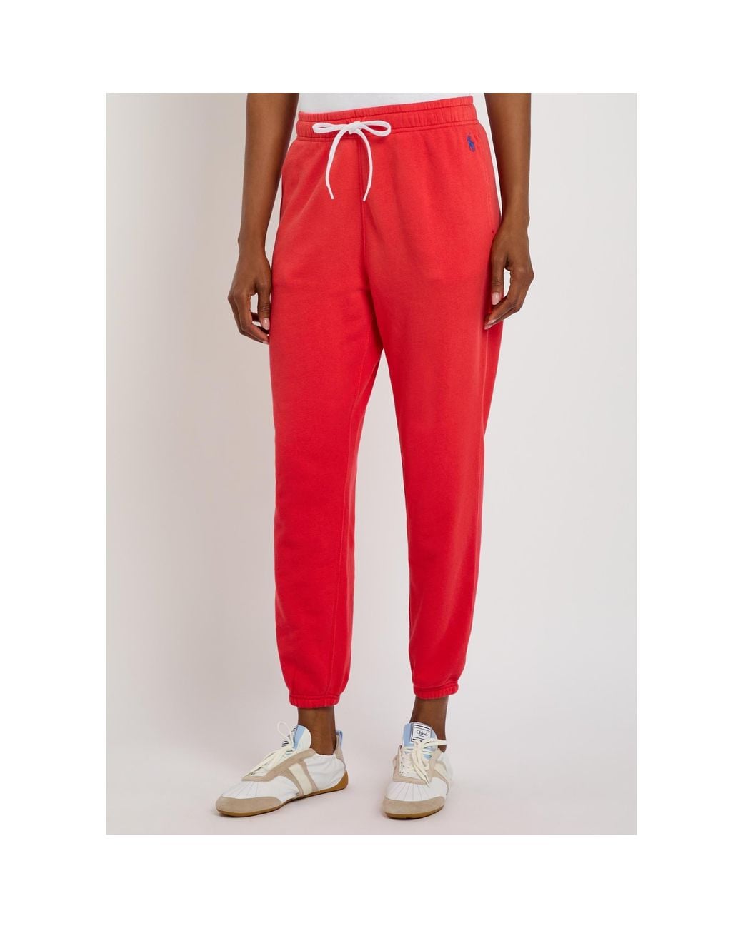 Polo Ralph Lauren Red Cotton Cropped Relaxed-Fit Joggers