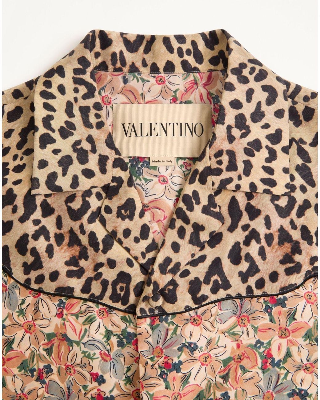Valentino Natural Pattern-Printed Short-Sleeved Shirt for men