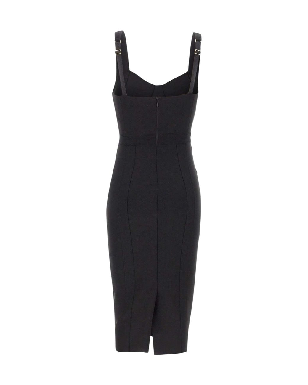 Elisabetta Franchi Black Bustier Midi Dress
