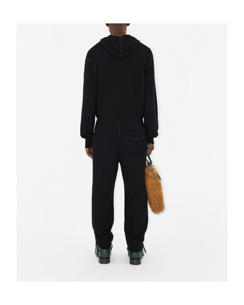 Burberry Black Tapered Wool Track Pants for men