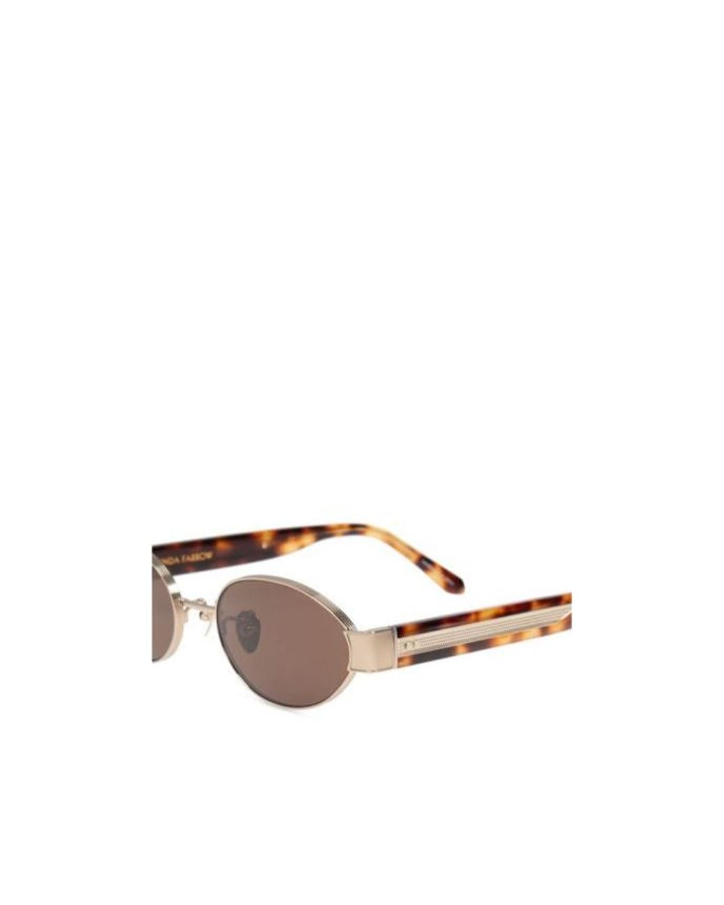Linda Farrow White Sadie Oval Frame Sunglasses
