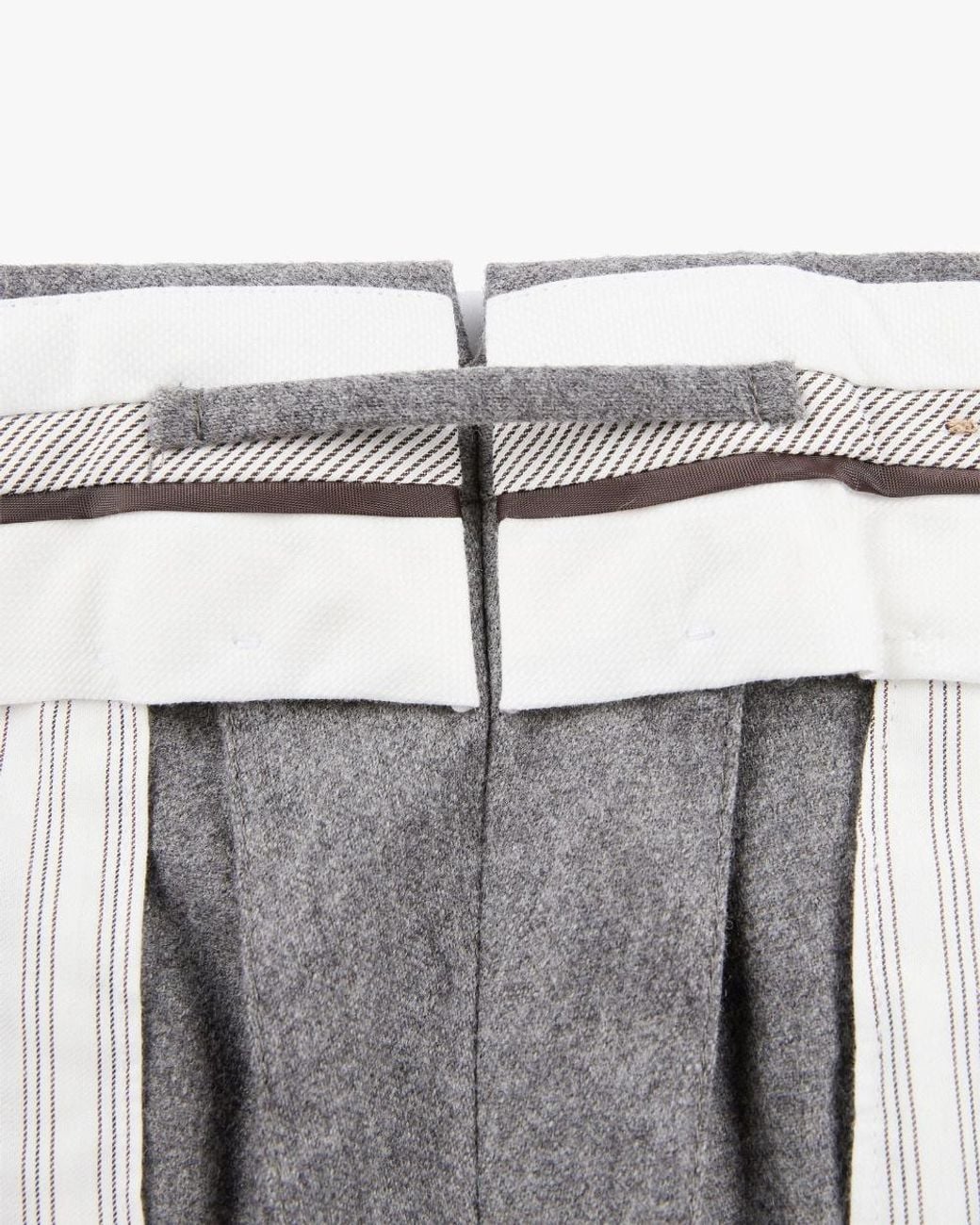 Incotex Gray Pleated Wool-Blend Pants for men