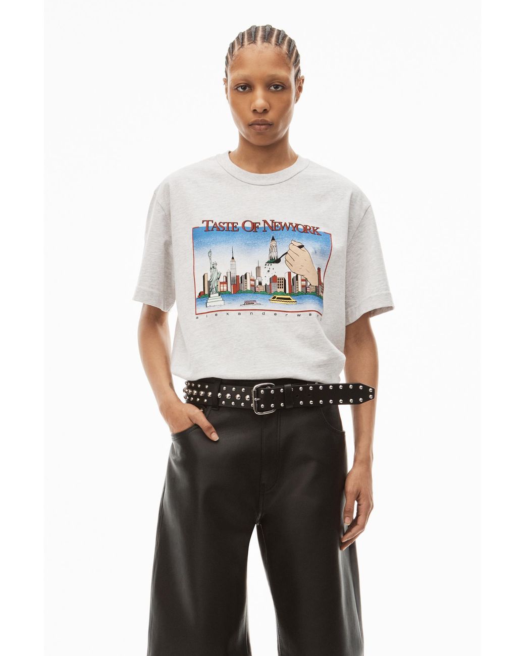 Alexander Wang White Graphic-Print Cotton T-Shirt