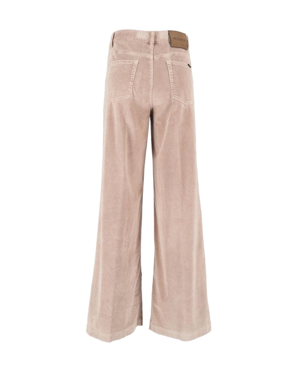 Peserico Pink Corduroy Wide-Leg Trousers