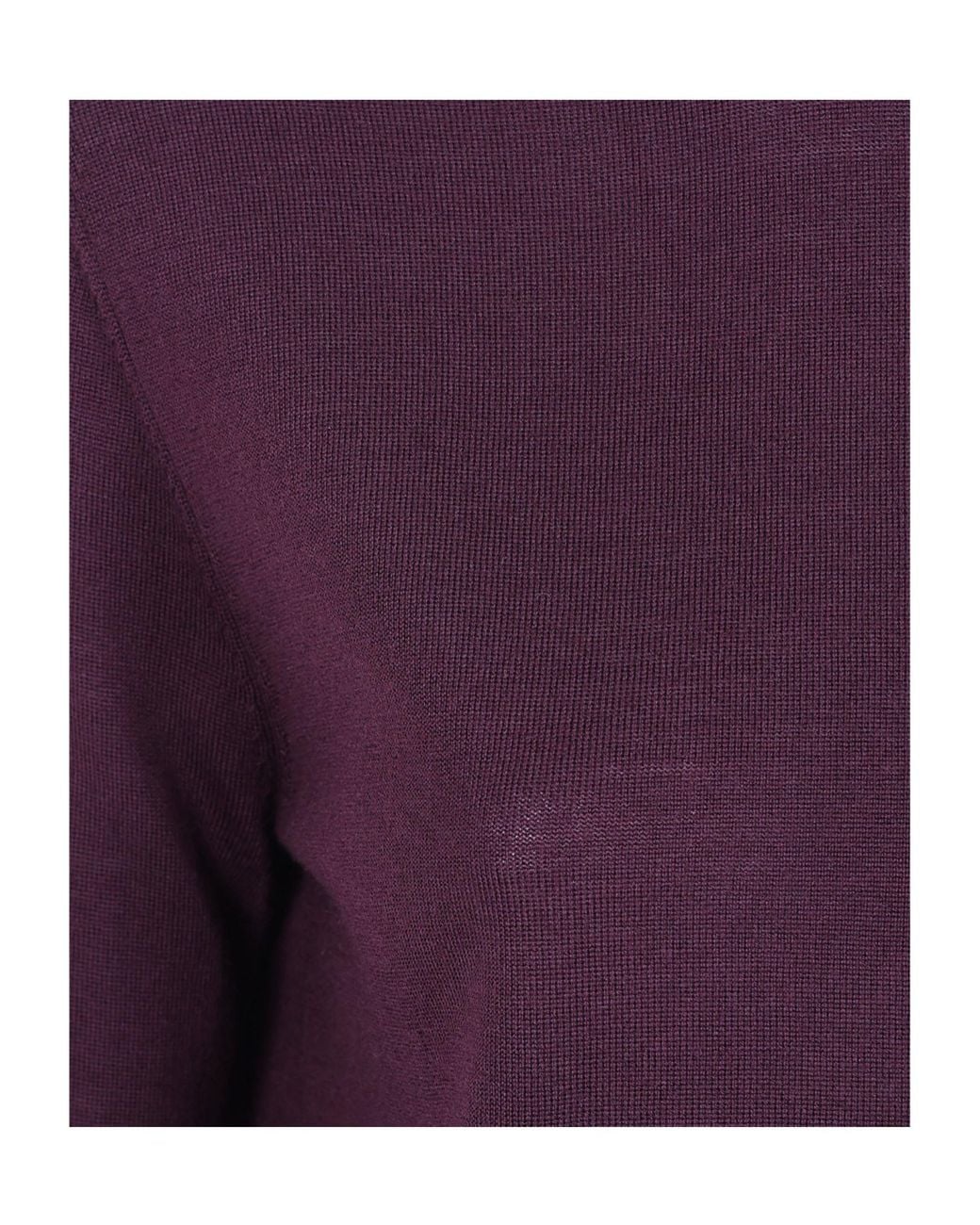 Aspesi Purple Fine Knit Crew Neck Sweater
