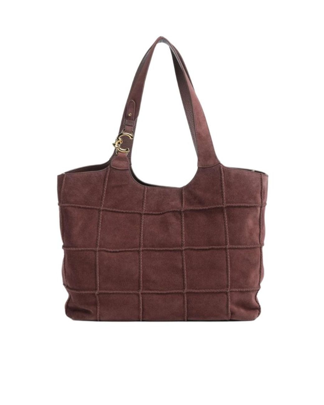 Coccinelle Brown Quilted Panel Tote Bag