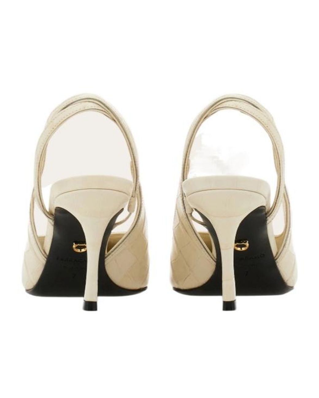 Ferragamo White Mid Heel Slingback