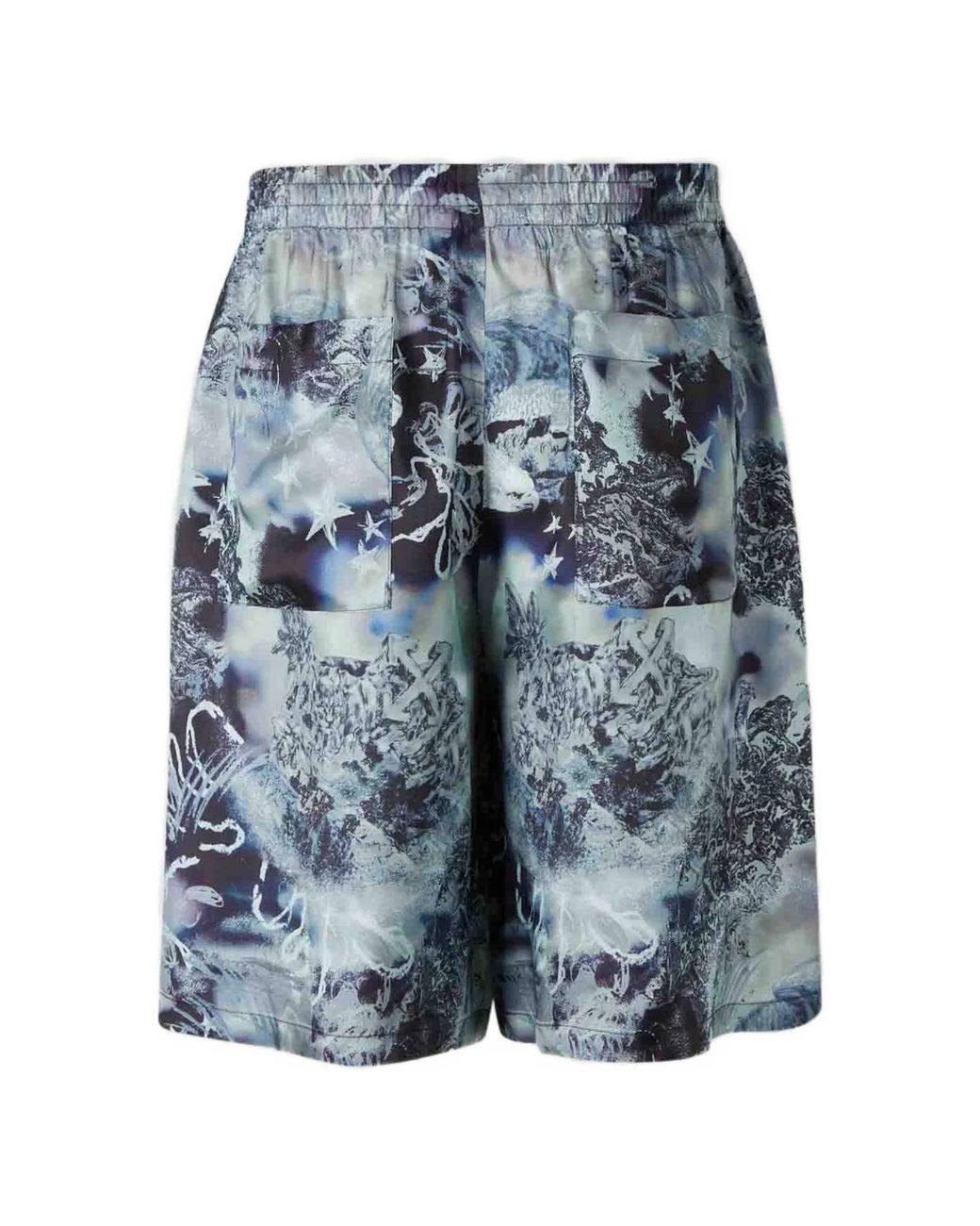 Off-White c/o Virgil Abloh Blue Abstract-Pattern Shorts for men