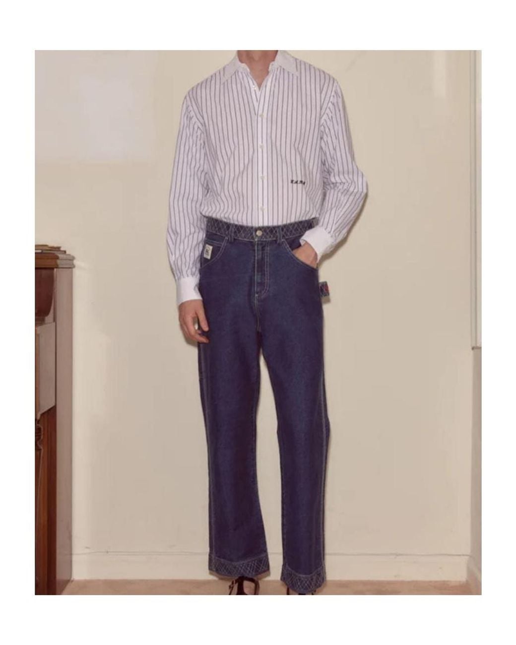Bode Blue Belt Loop Jeans for men