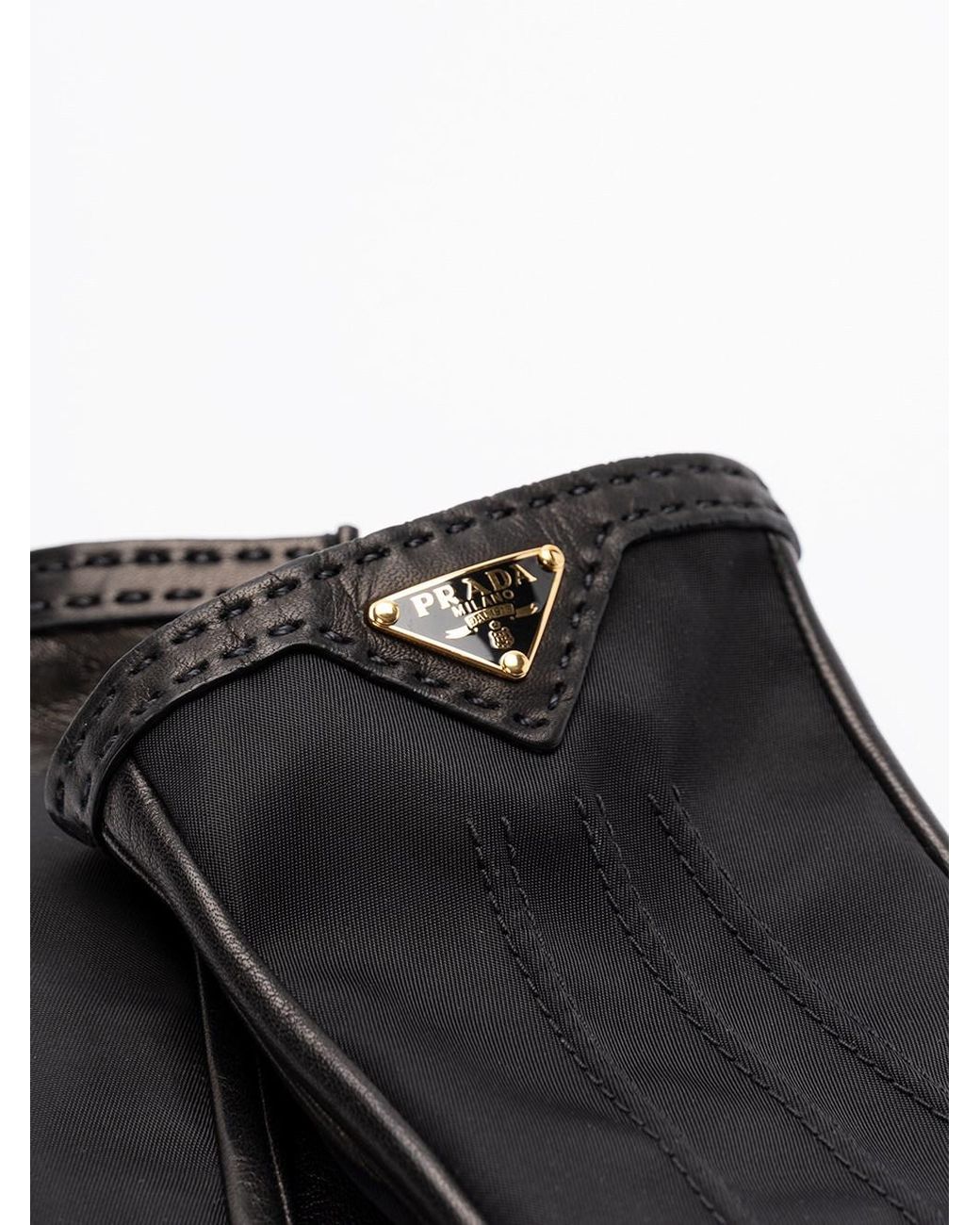 Prada Black Leather Gloves