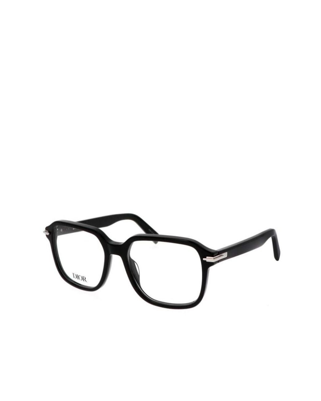 Dior White Square Frame Clear Lens Glasses for men
