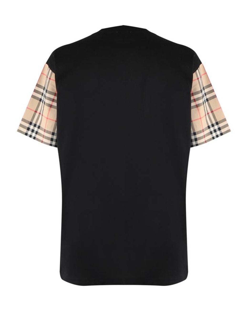 Burberry Black Net Sustain Checked Poplin-Trimmed Cotton-Jersey T-Shirt