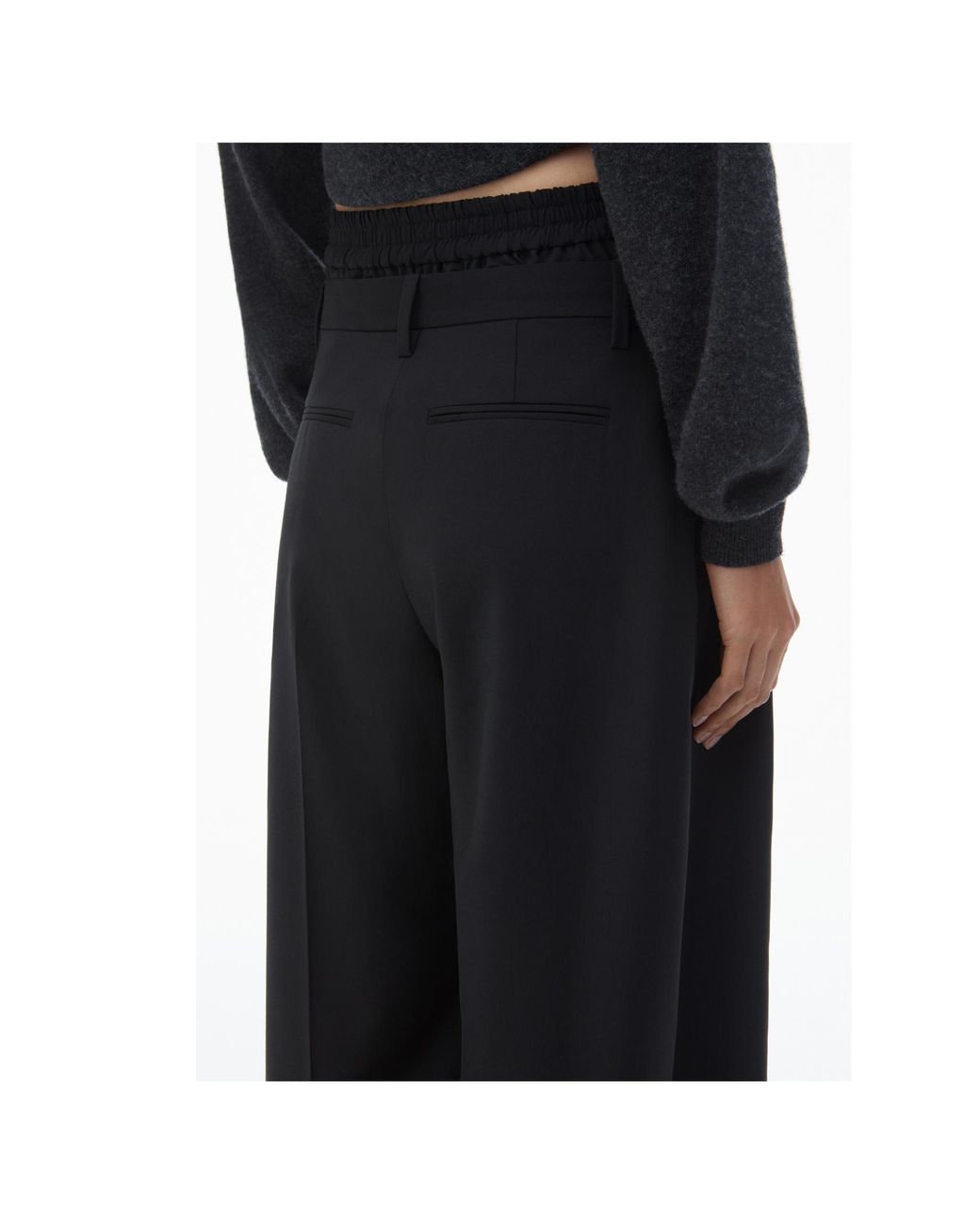Alexander Wang Black Layered Straight-Leg Pants