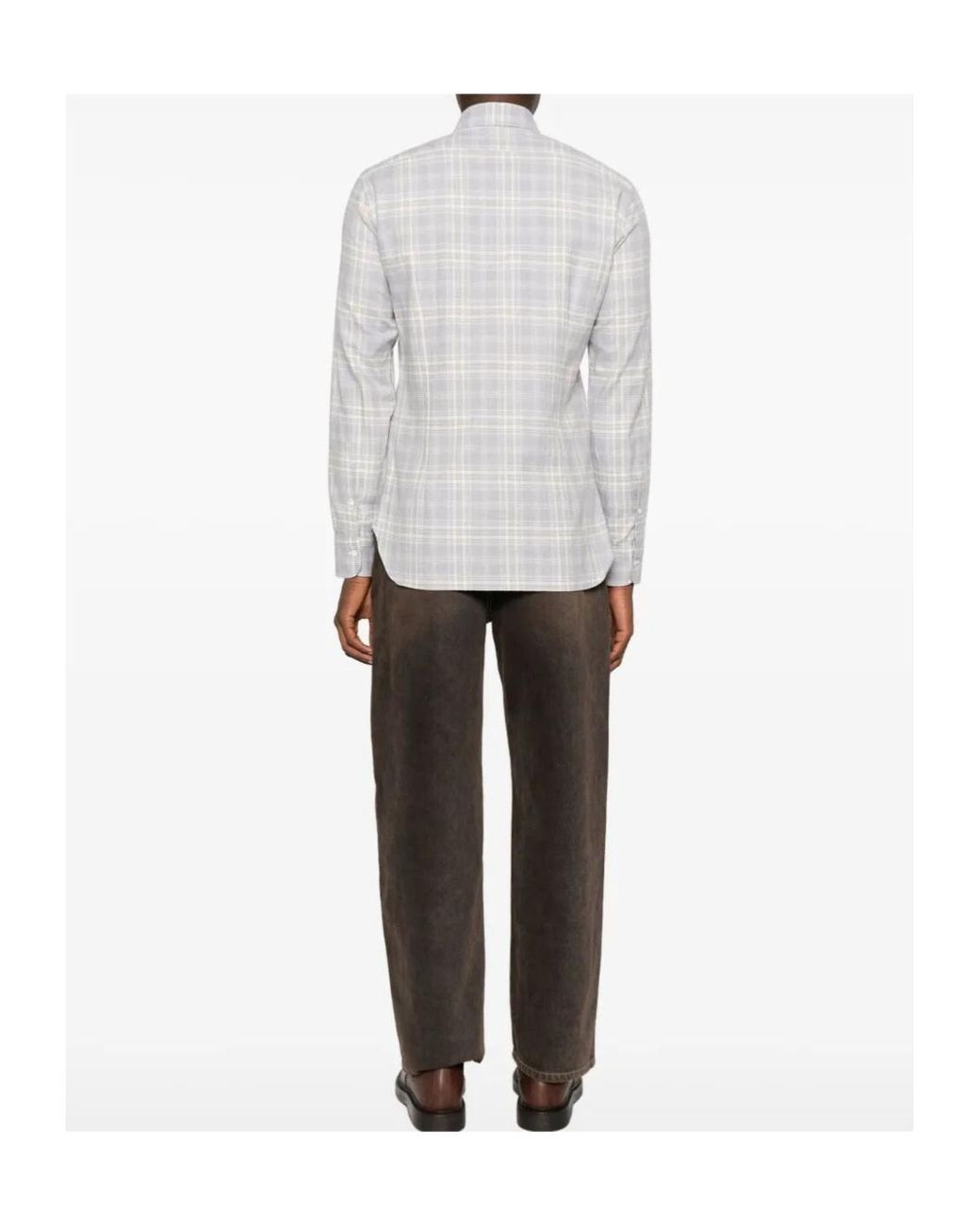 Barba Napoli White Long Sleeve Shirt for men