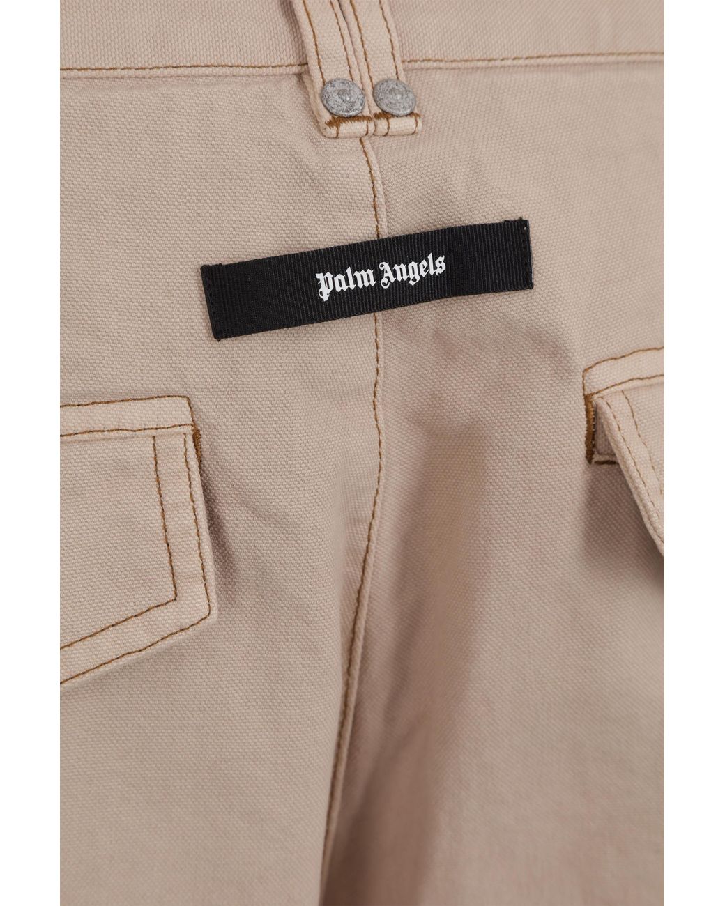 Palm Angels Natural Mid-Rise Wide-Leg Pants for men