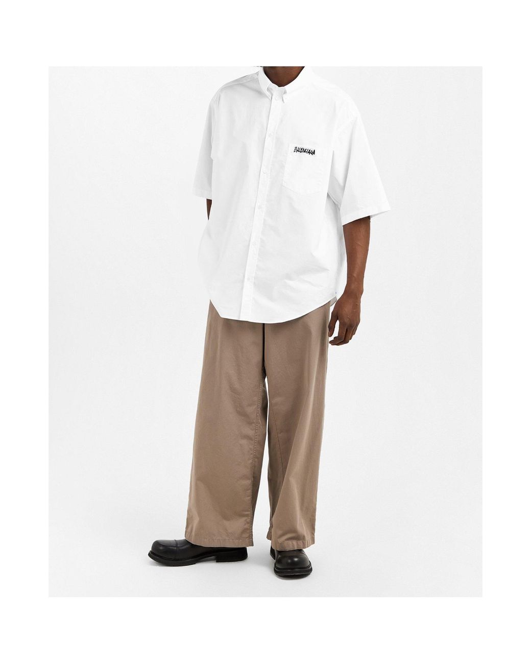 Balenciaga White Logo Shirt for men