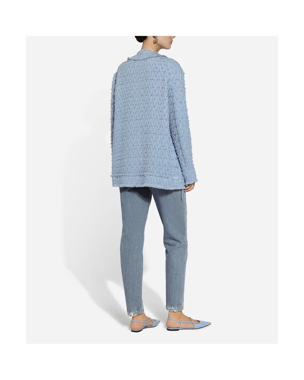 Dolce & Gabbana Blue 4 Pockets Tweed Jacket