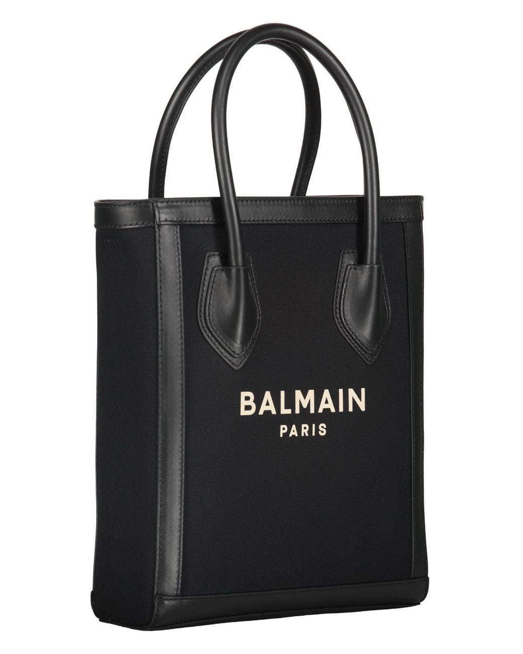 Balmain Black Logo Lettering Strapped Tote Bag