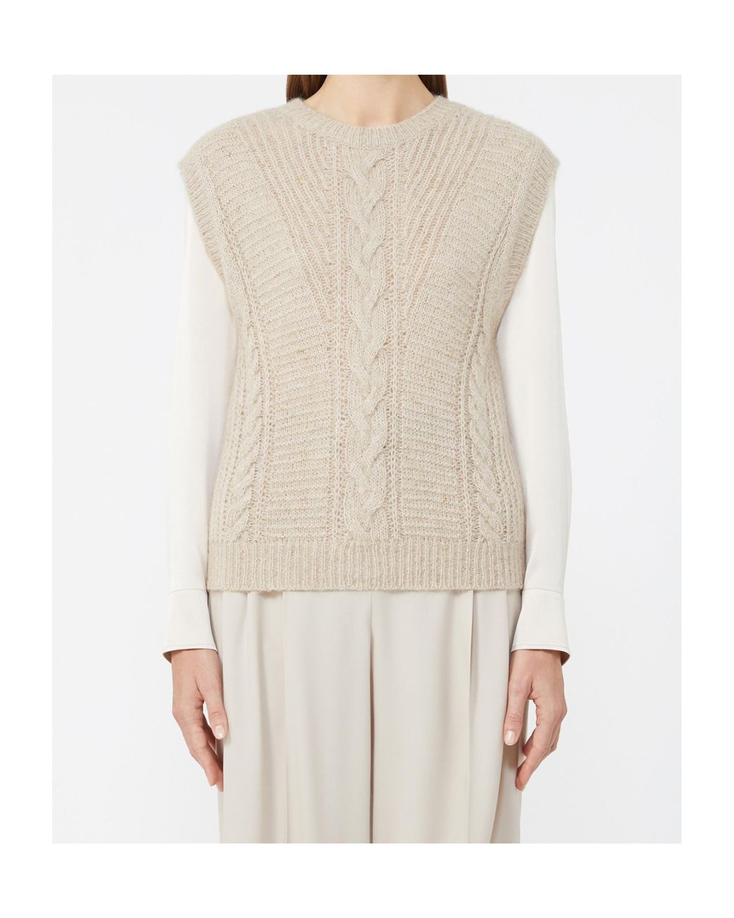 Max Mara Natural Studio Crewneck Knitted Vest