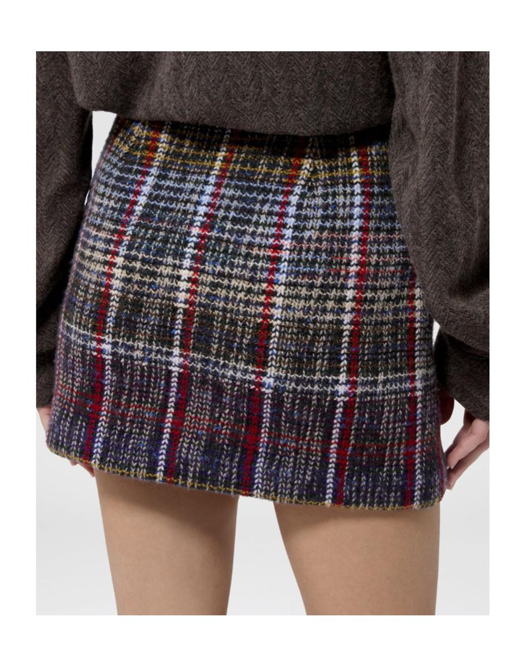 Missoni Multicolor Pure Wool Mini Skirt With Check Motif