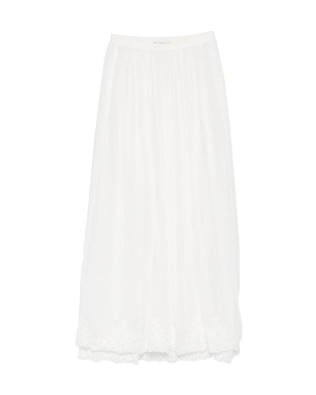 Forte_forte White Elastic Waist Skirt