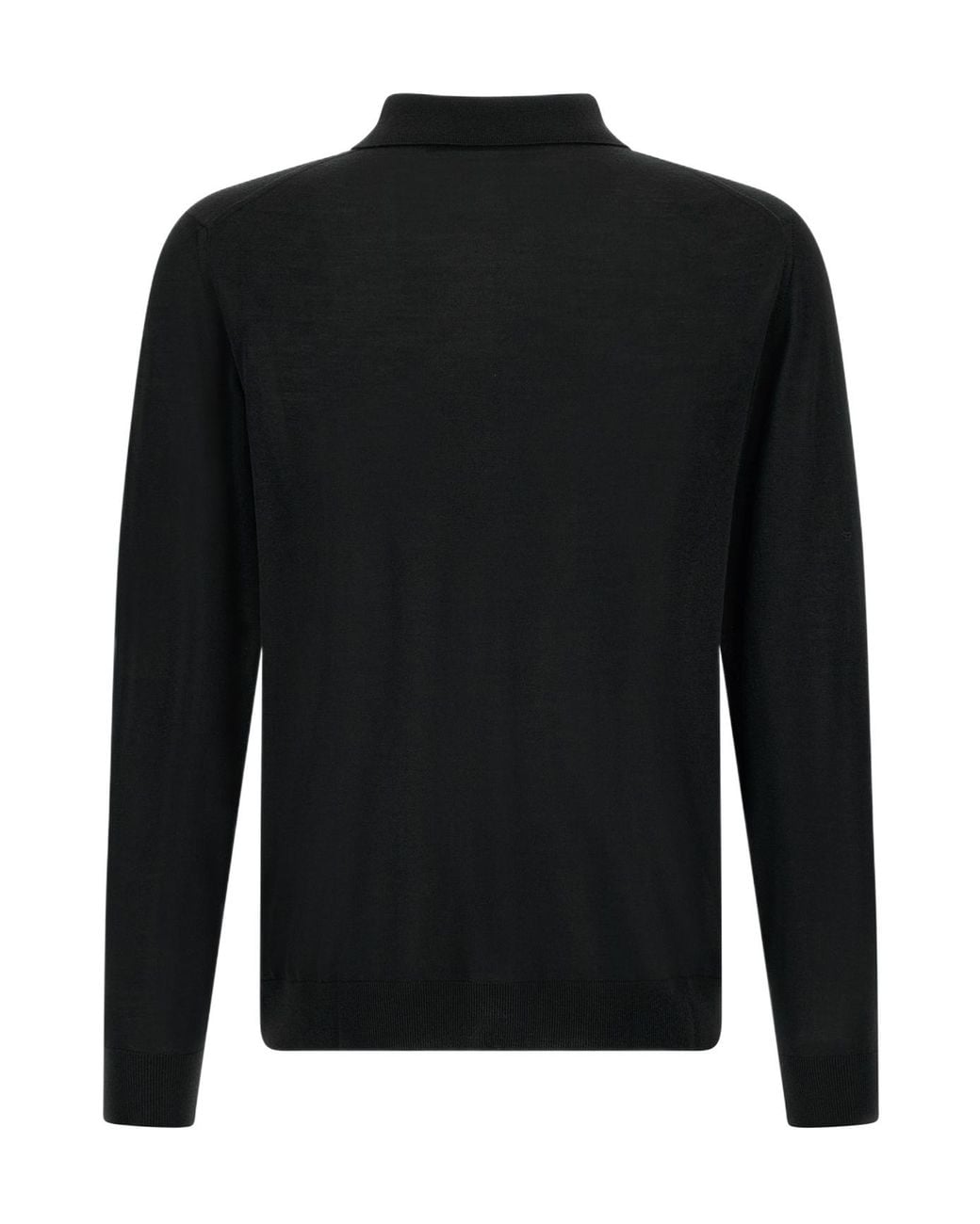 Kiton Black Long Sleeved Zipped Knitted Polo Shirt for men