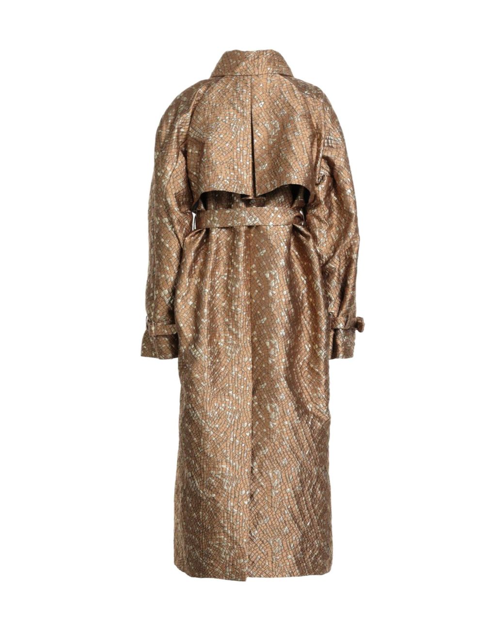 Max Mara Natural Two-Tone Long Trench Coat