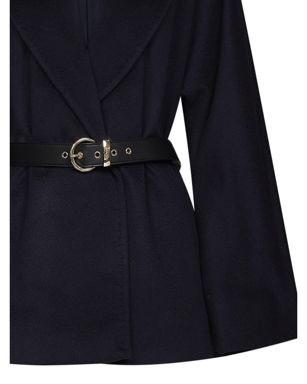 Max Mara Blue Mstabissi Belted Short Coat