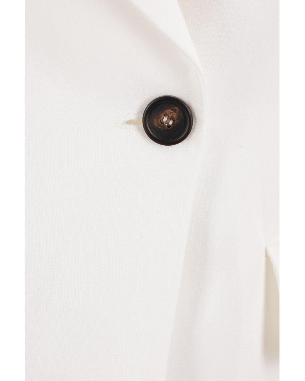Brunello Cucinelli White Single Breasted Tailored Blazer
