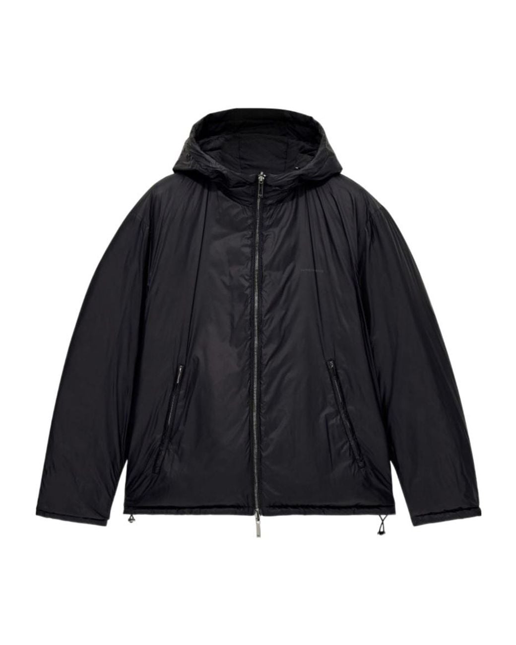 Emporio Armani Blue Reversible Hooded Down Jacket for men
