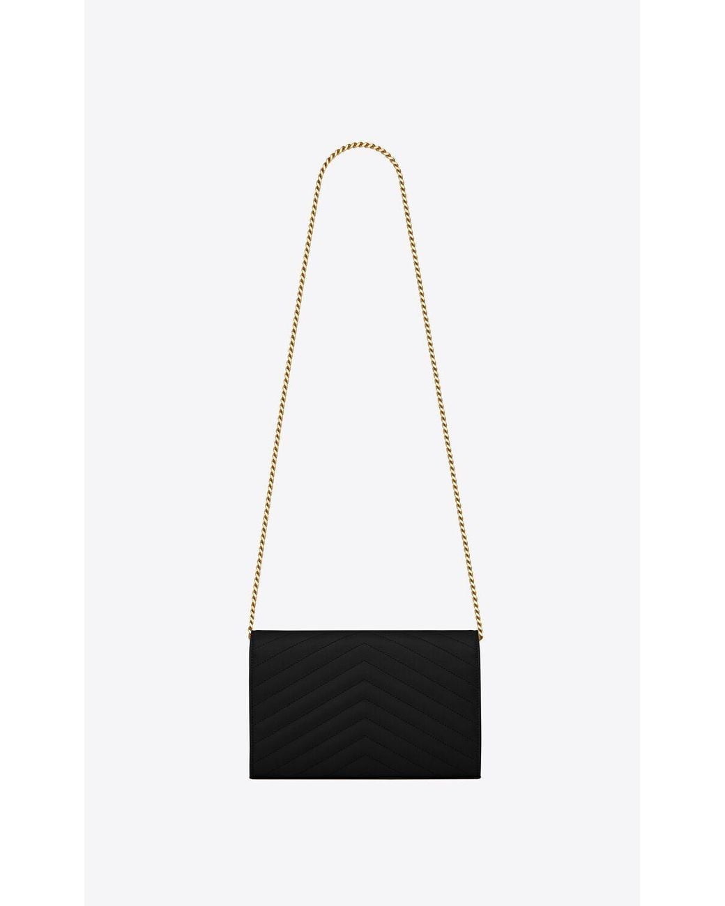 Saint Laurent White Monogram Chain Wallet