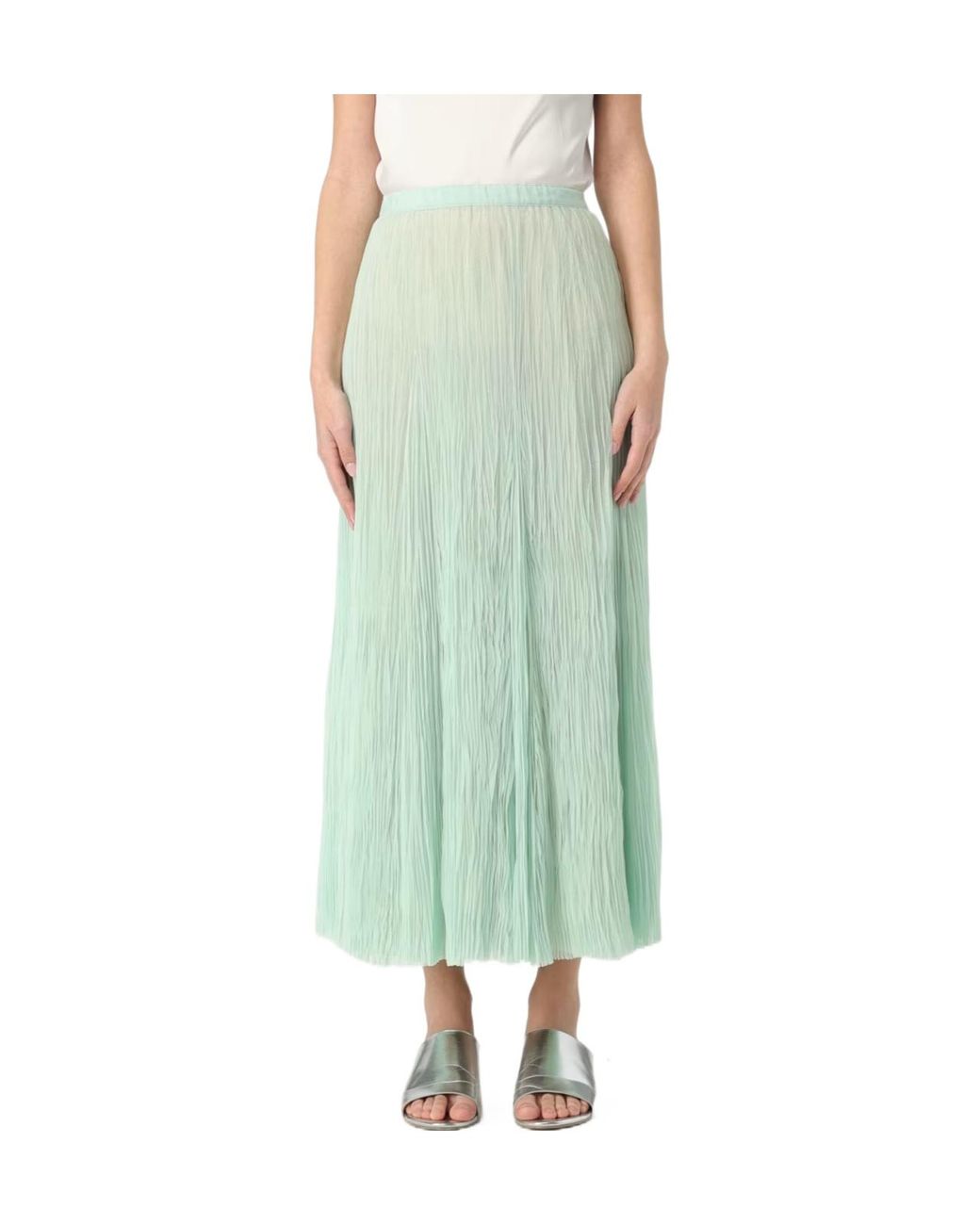Fabiana Filippi Green Pleated Tulle Skirt