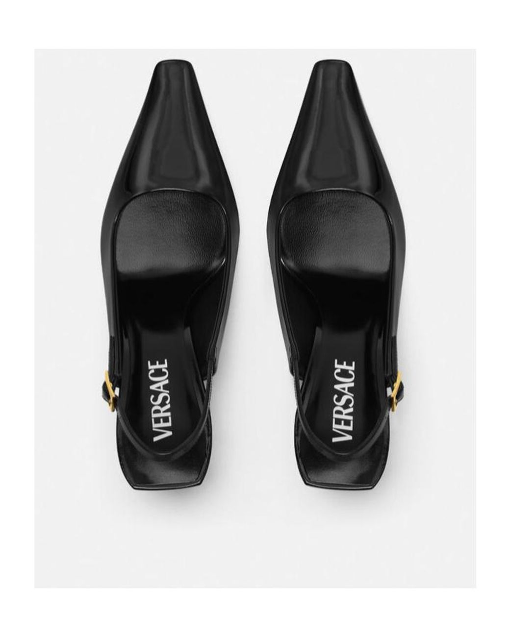 Versace Black V2025 Slingback Pumps