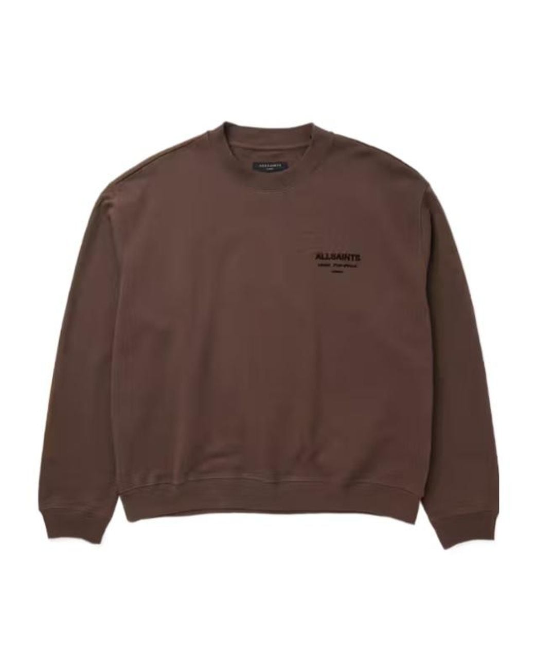 AllSaints Brown Crew-Neck Sweatshirt for men