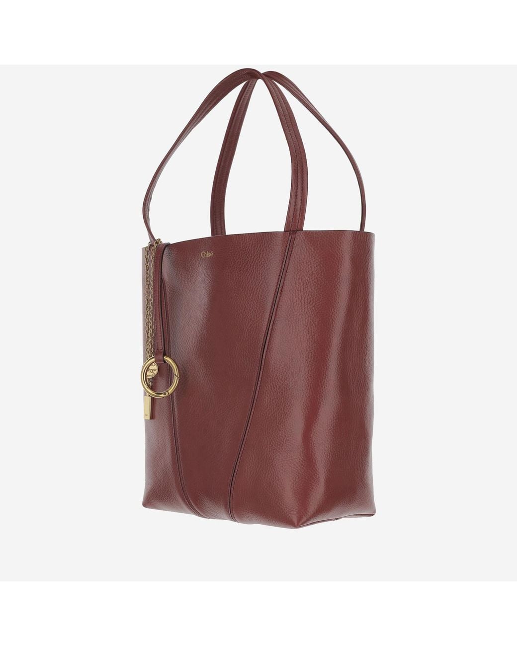 Chloé Purple Chloé Spin Charm Detailed Tote Bag