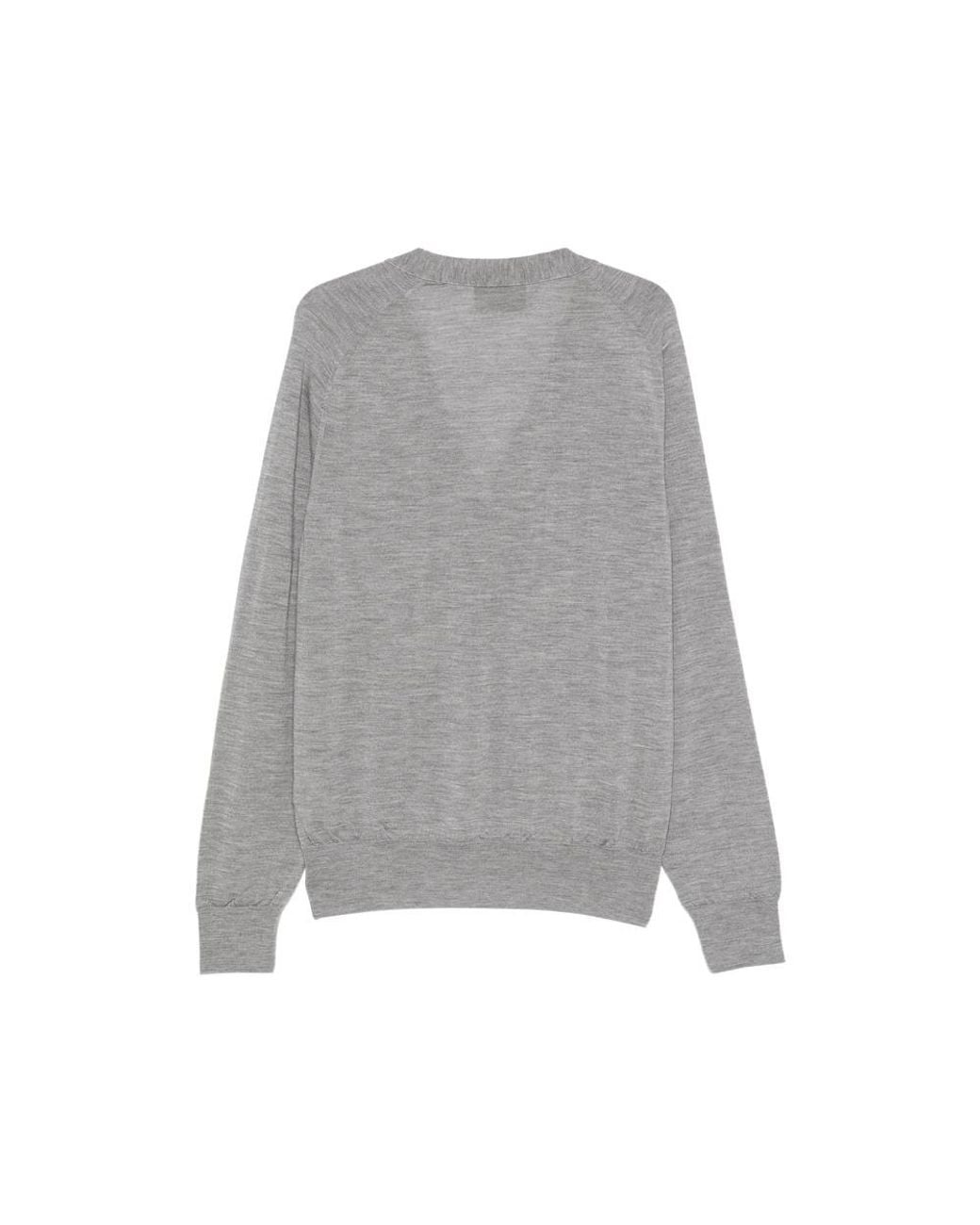 AMI Gray Ami Ami De Coeur V-Neck Cardigan for men